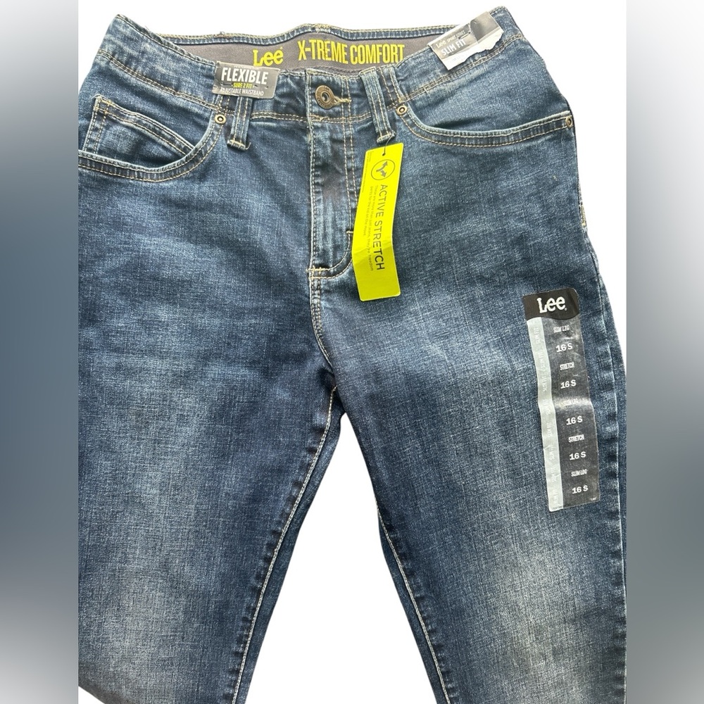 Lee Men's Slim Straight Jeans in Dark Blue Wash
